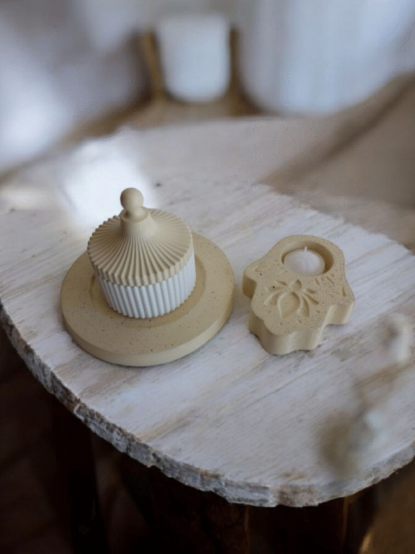 Combo bandeja con alhajero & porta vela