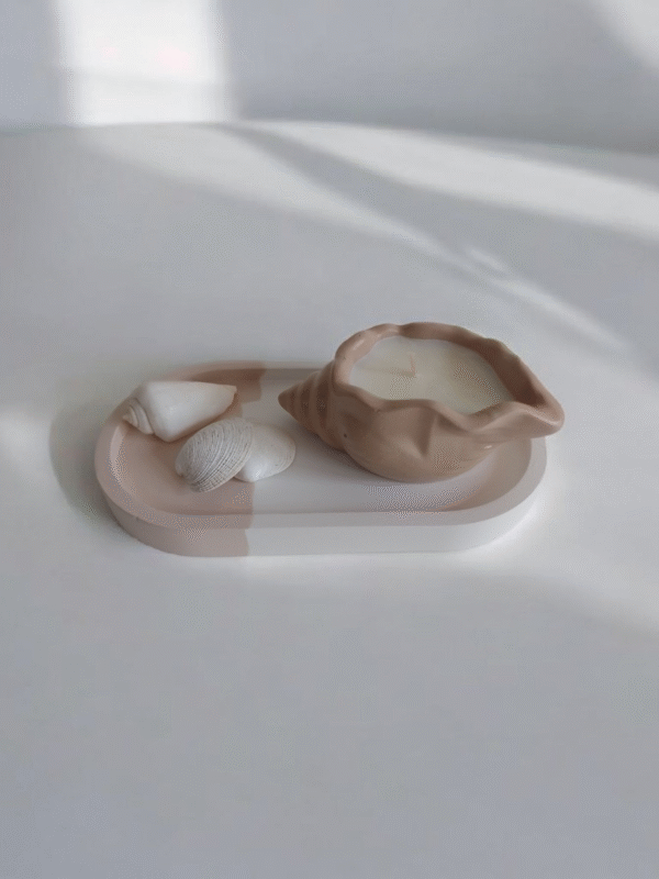 cuenco caracol con vela aromática