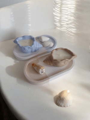 cuenco caracol con vela aromática