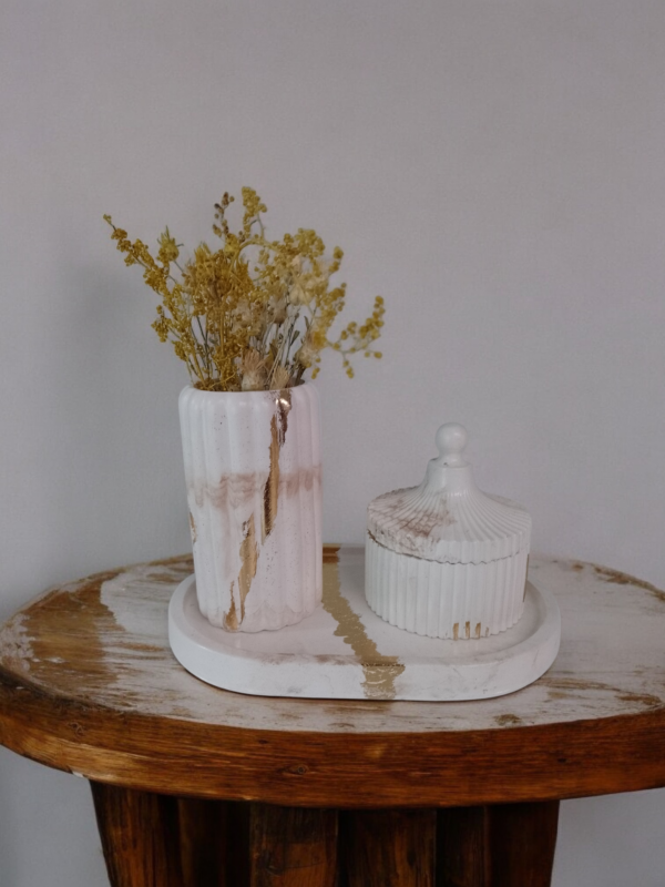 Set decorativo de yeso cerámico