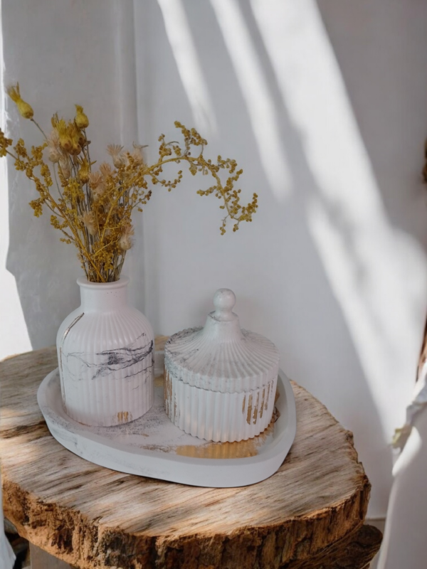 Set decorativo de yeso cerámico